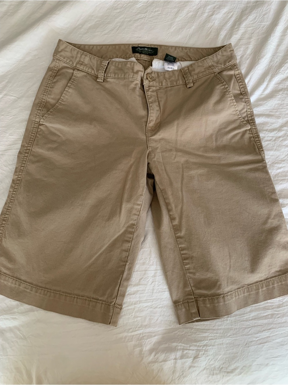Eddie Bauer Khaki Flat-Front Men's Chino Shorts